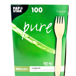 Papstar Holz-Gabeln 100 Stk